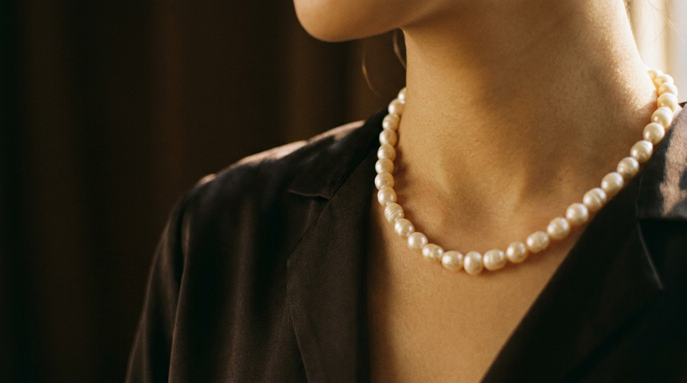 Pearls resting on soft cloth