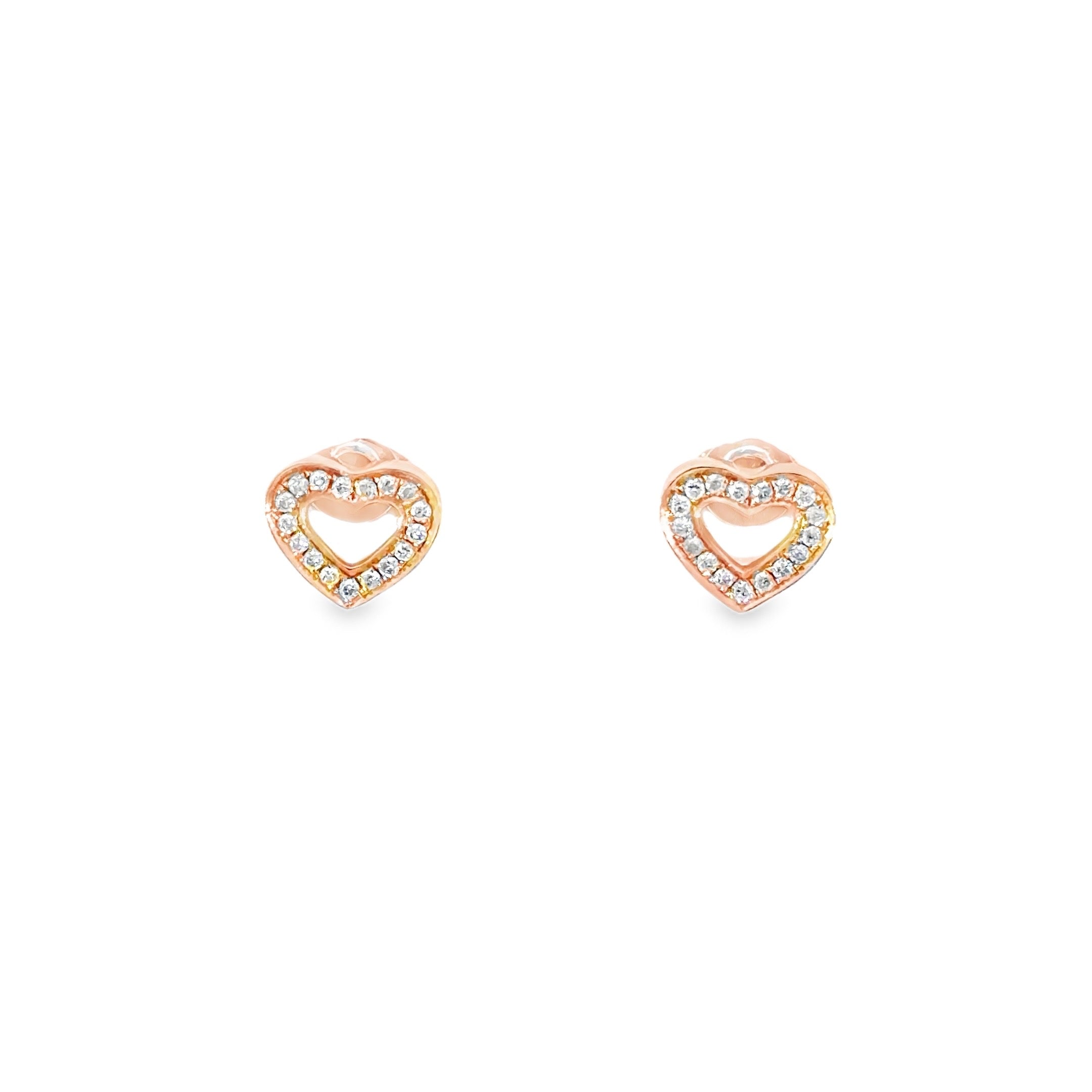 Open Heart Diamond Studs · 18K Rose Gold