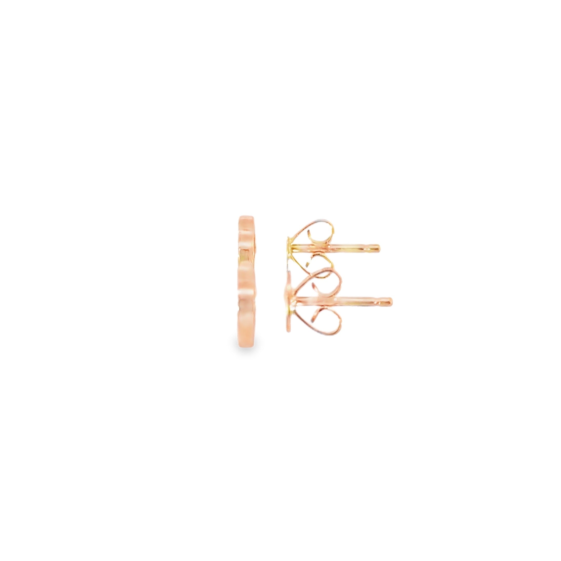 Pavé Heart Diamond Studs · 18K Rose Gold