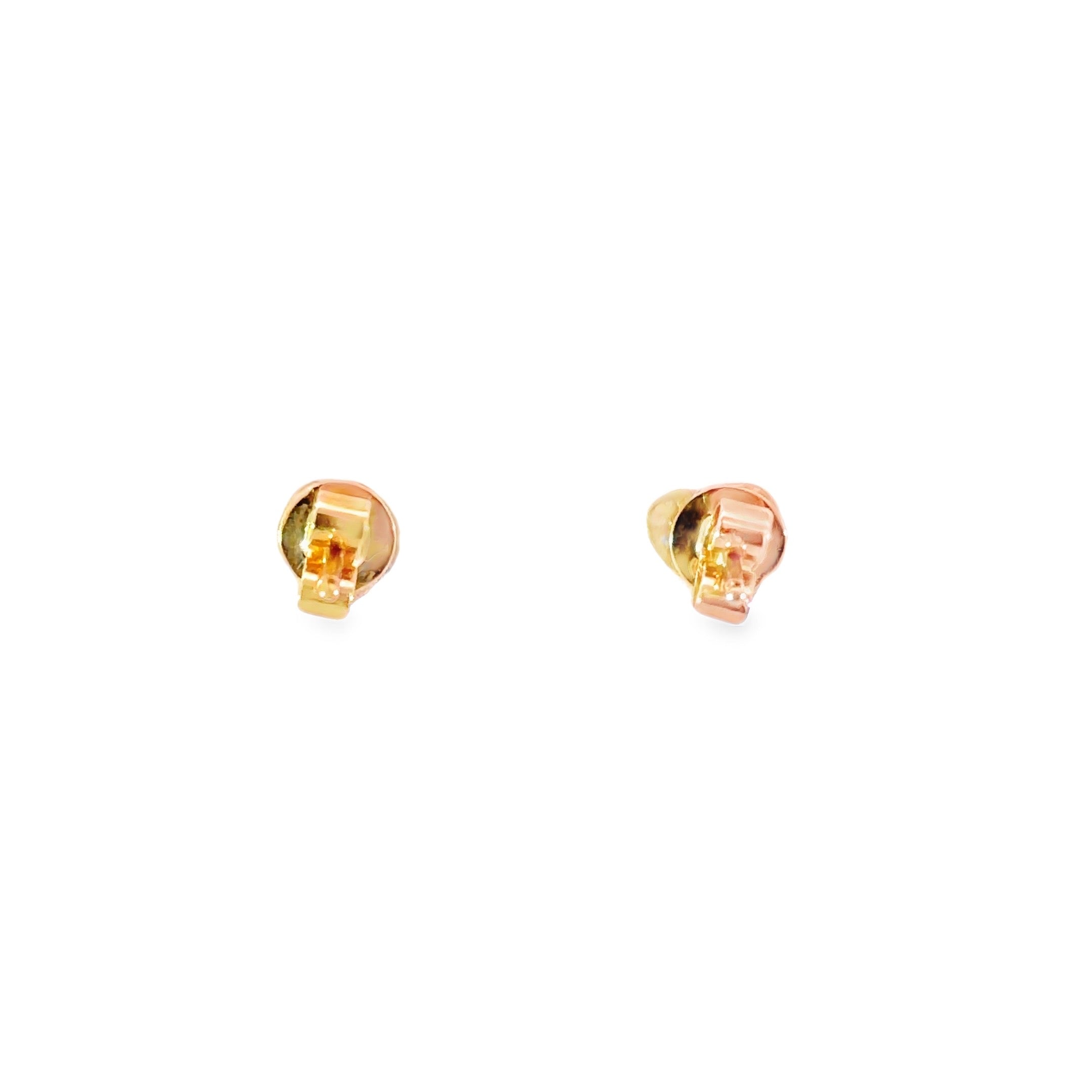 Pavé Heart Diamond Studs · 18K Rose Gold