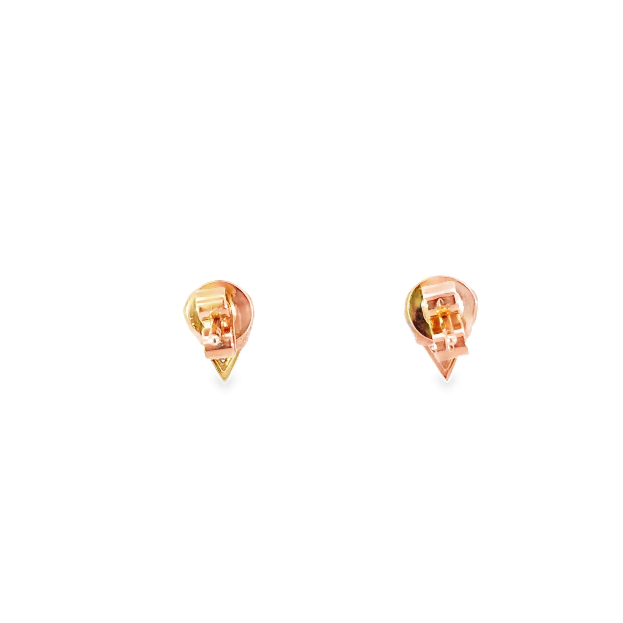 Triangle Diamond Studs · 18K Rose Gold