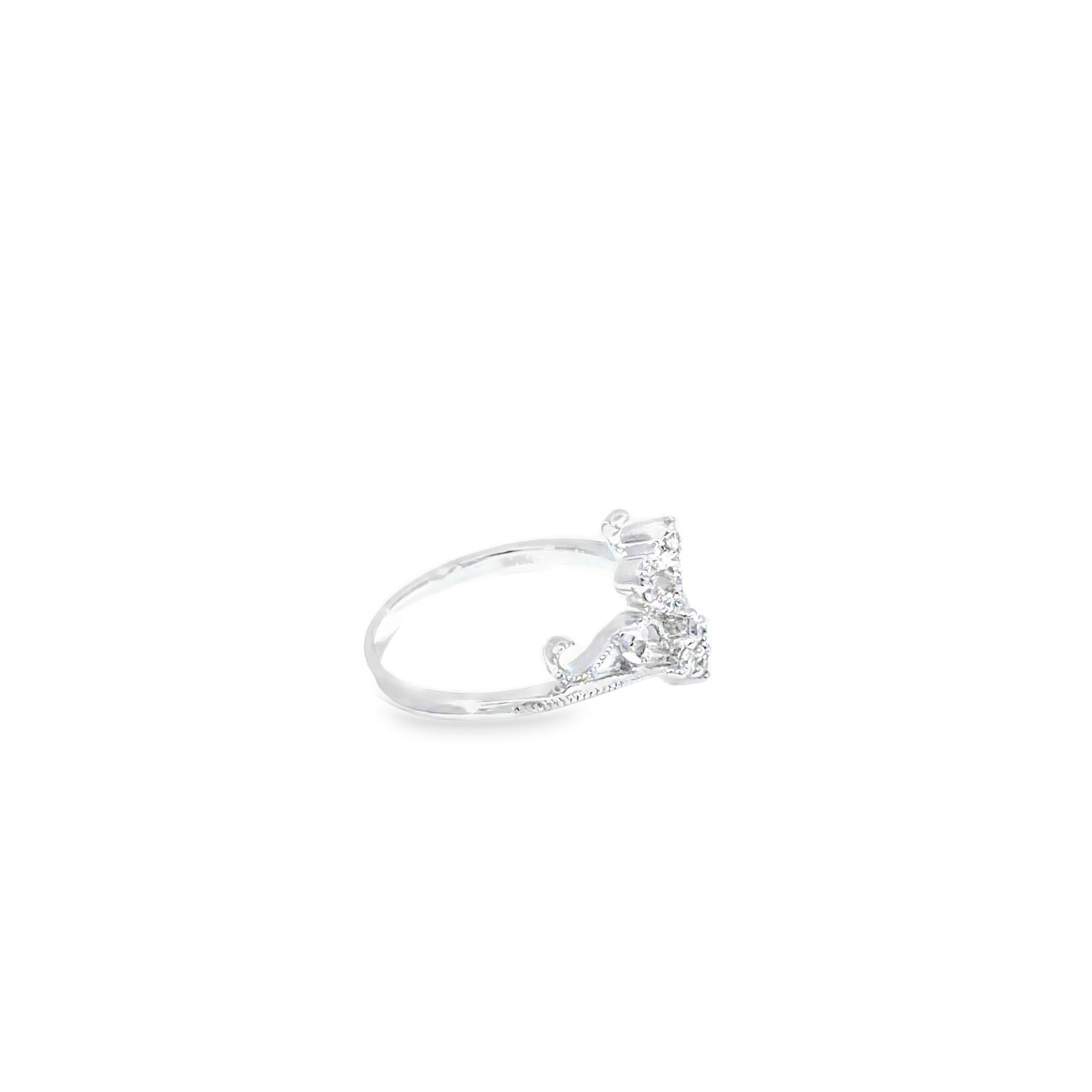 Diamond Crown Cocktail Ring · 18K White Gold
