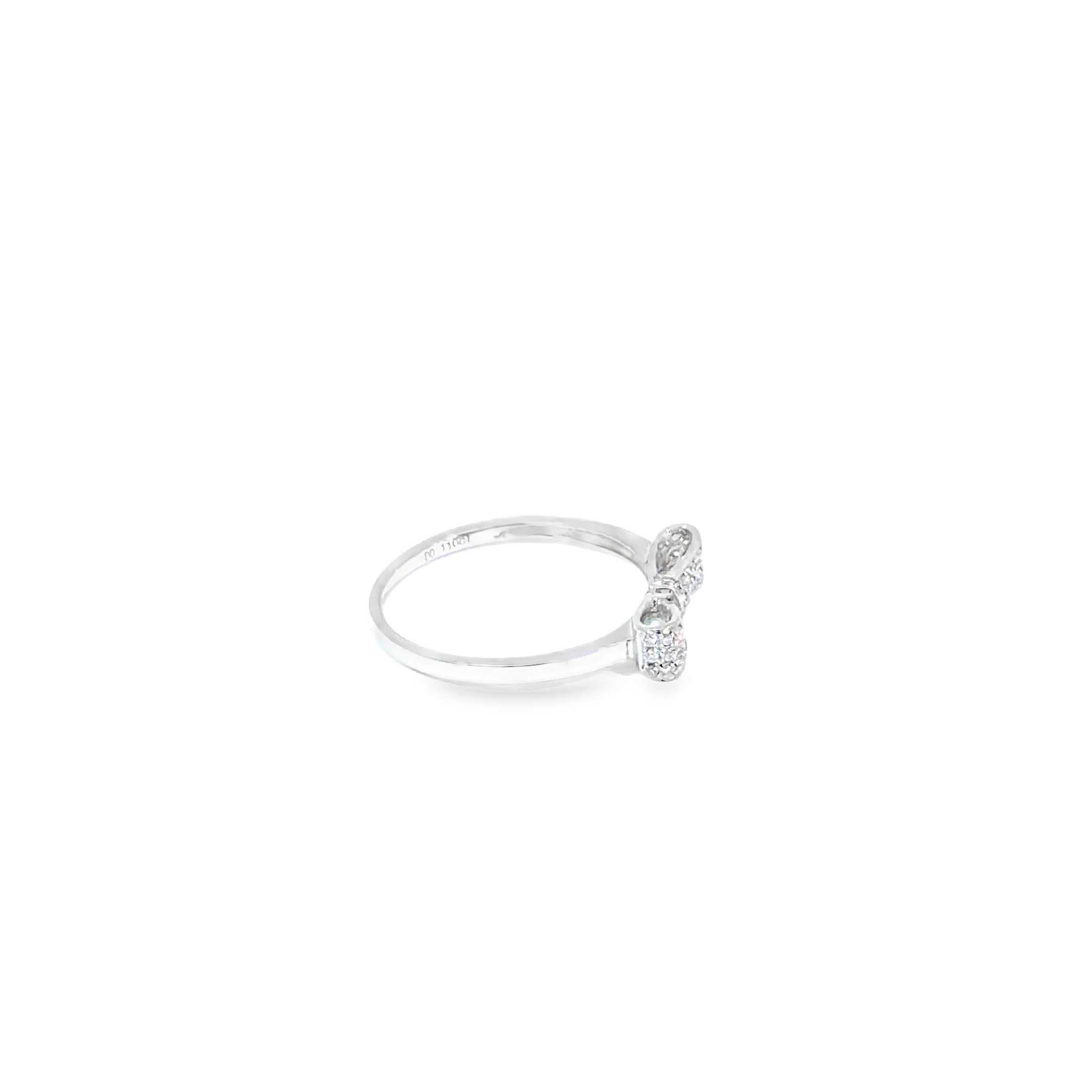 Diamond Pavé Bow Ring · 18K White Gold