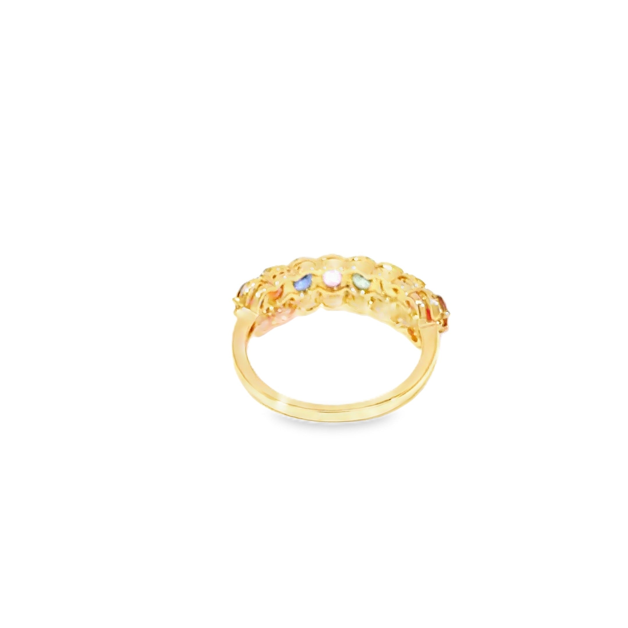 Rainbow Sapphire Multi-Stone Ring · 18K Yellow Gold