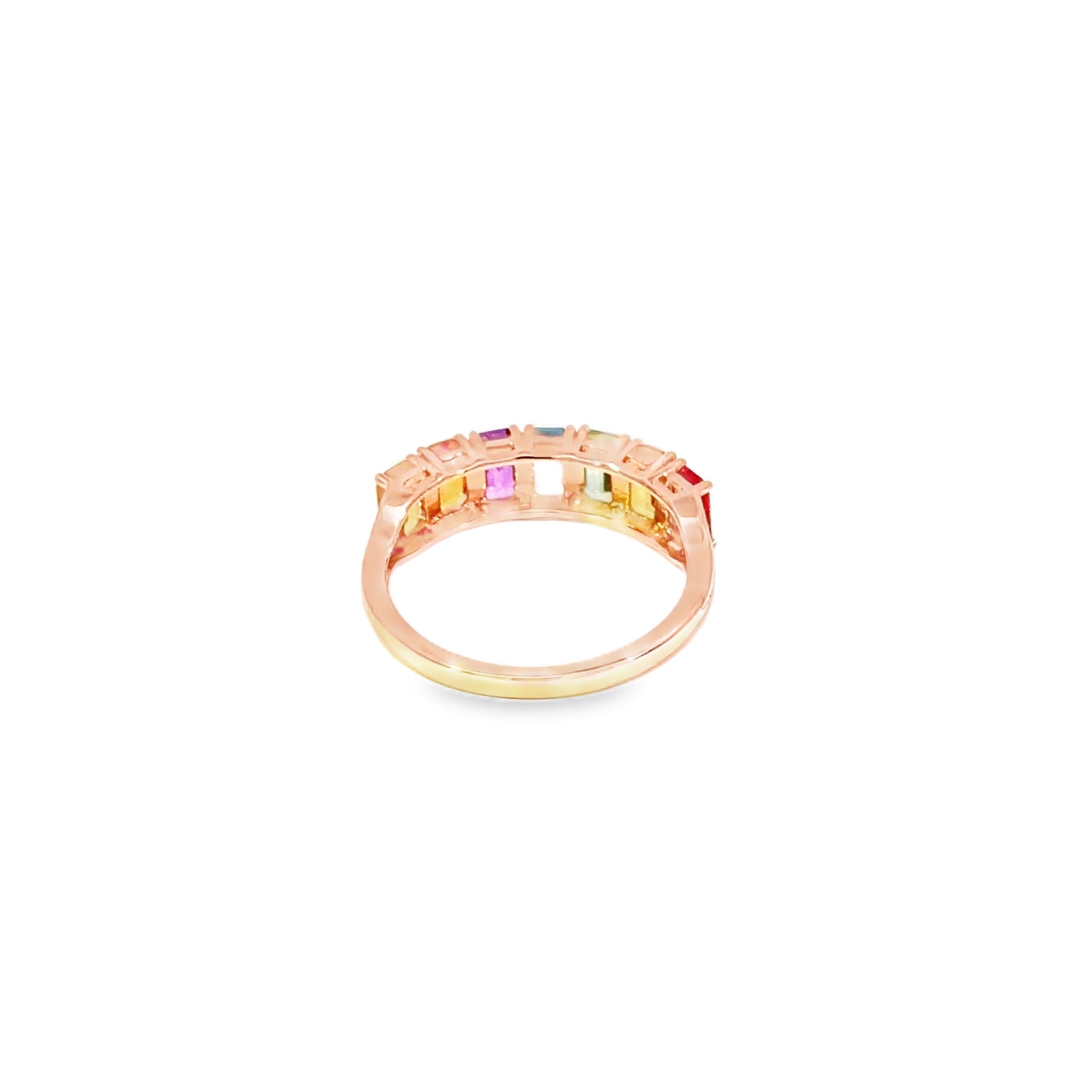 Multi-Colour Sapphire Rainbow Ring · 18K Rose Gold
