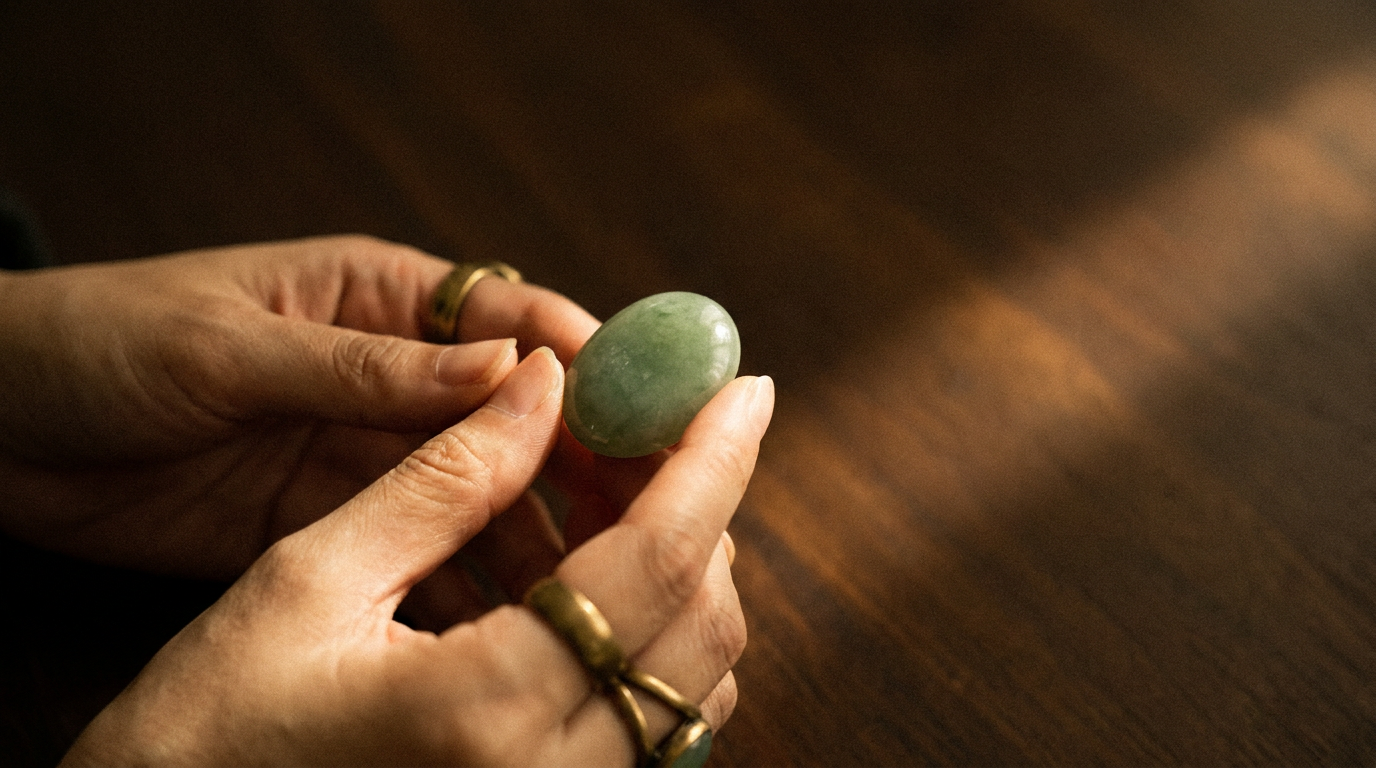 Carved jade in green and pale tones
