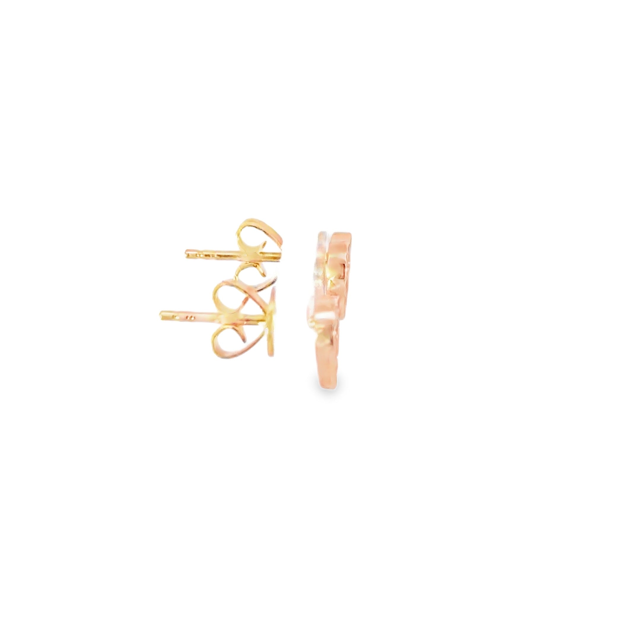 Open Heart Diamond Studs · 18K Rose Gold
