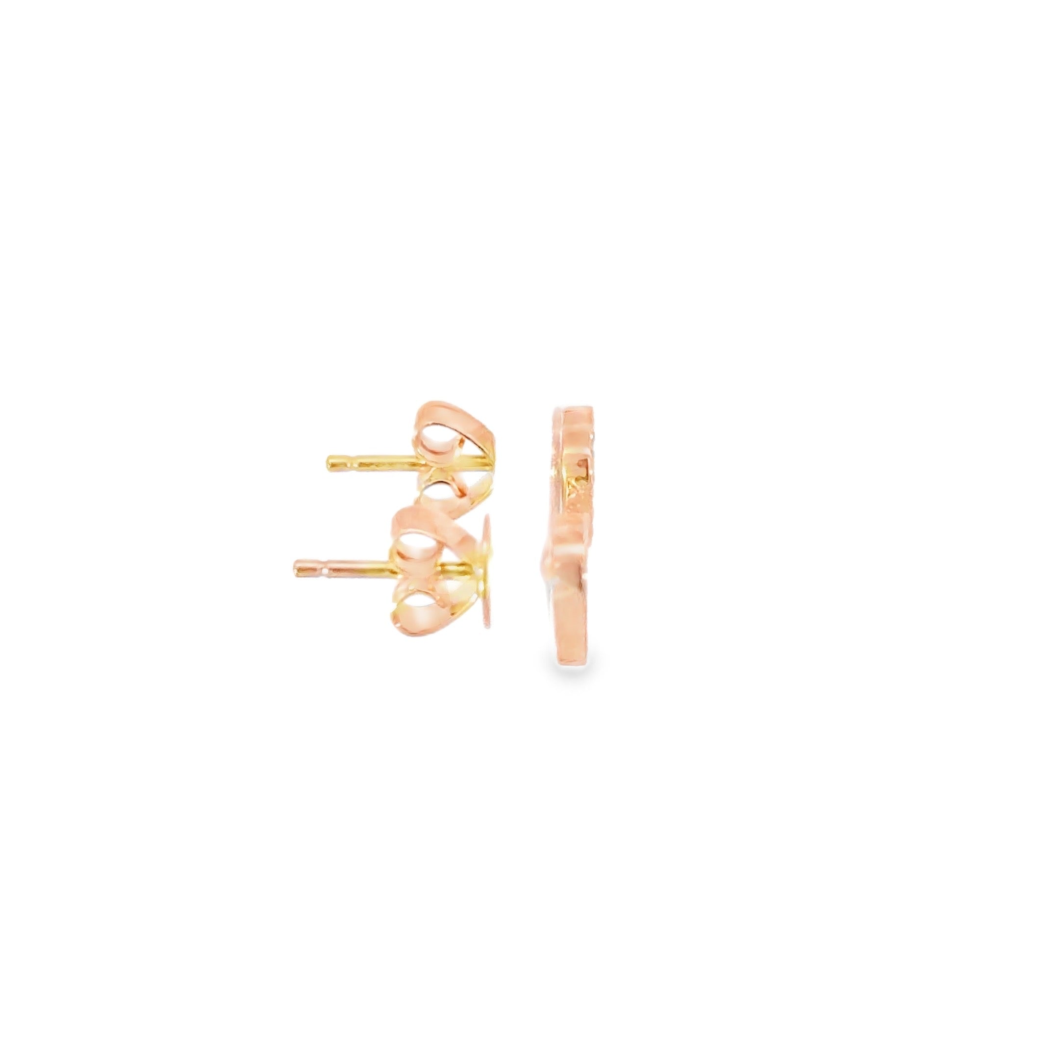 Pavé Heart Diamond Studs · 18K Rose Gold