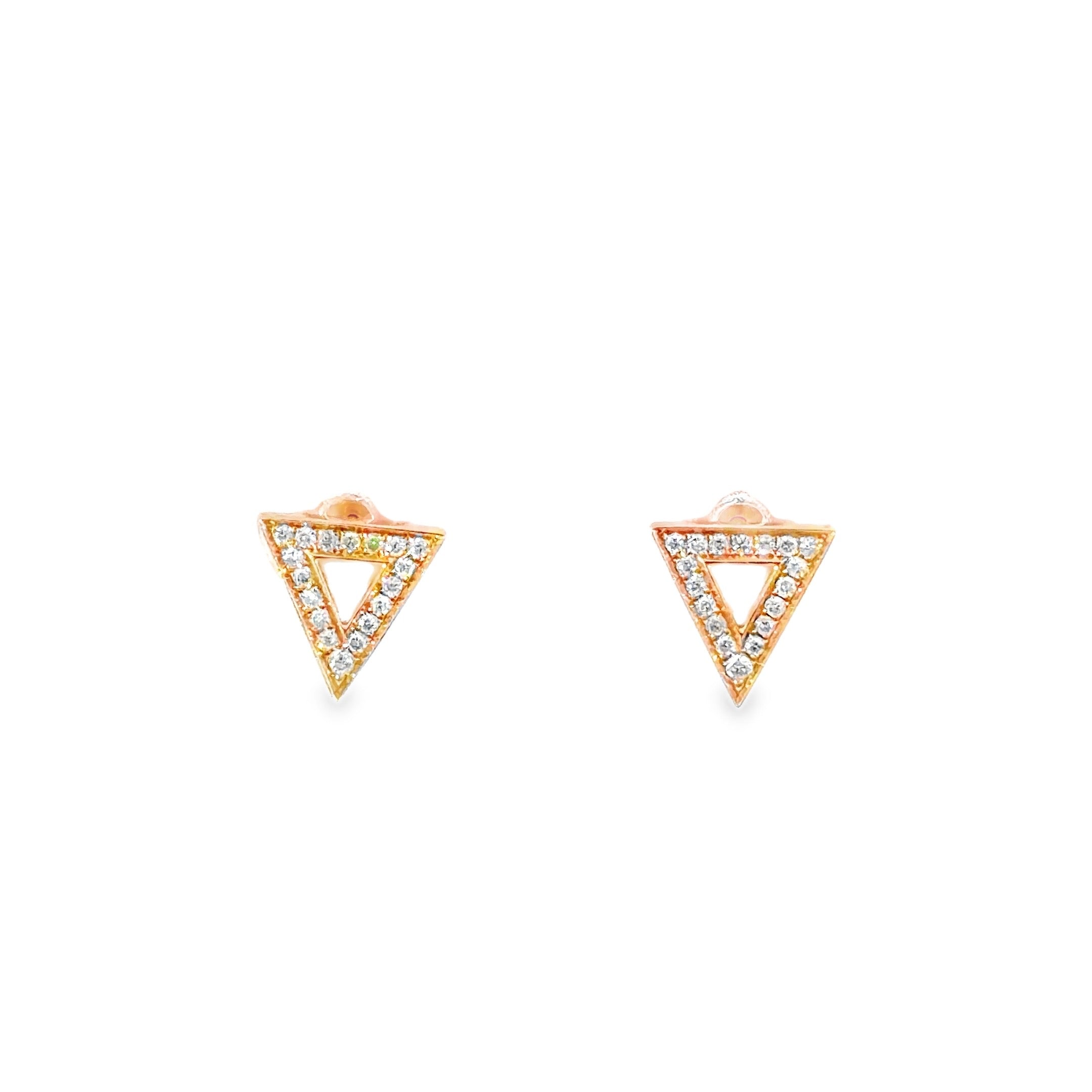 Triangle Diamond Studs · 18K Rose Gold