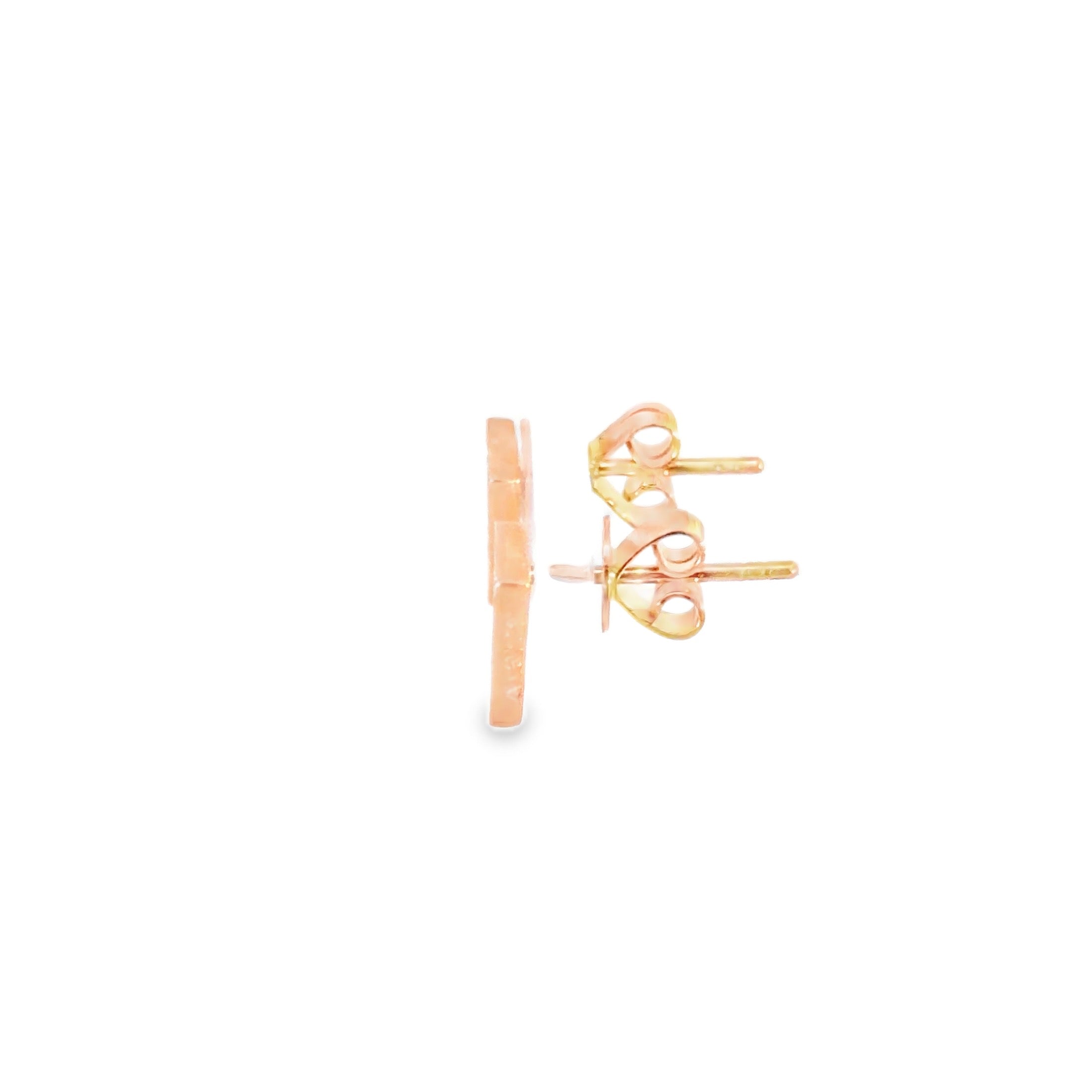 Triangle Diamond Studs · 18K Rose Gold