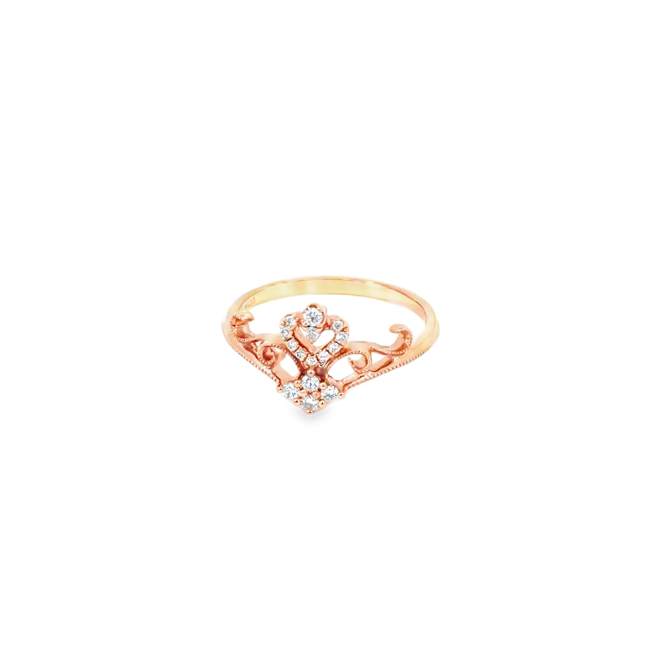 Diamond Filigree Tiara Ring · 18K Rose Gold
