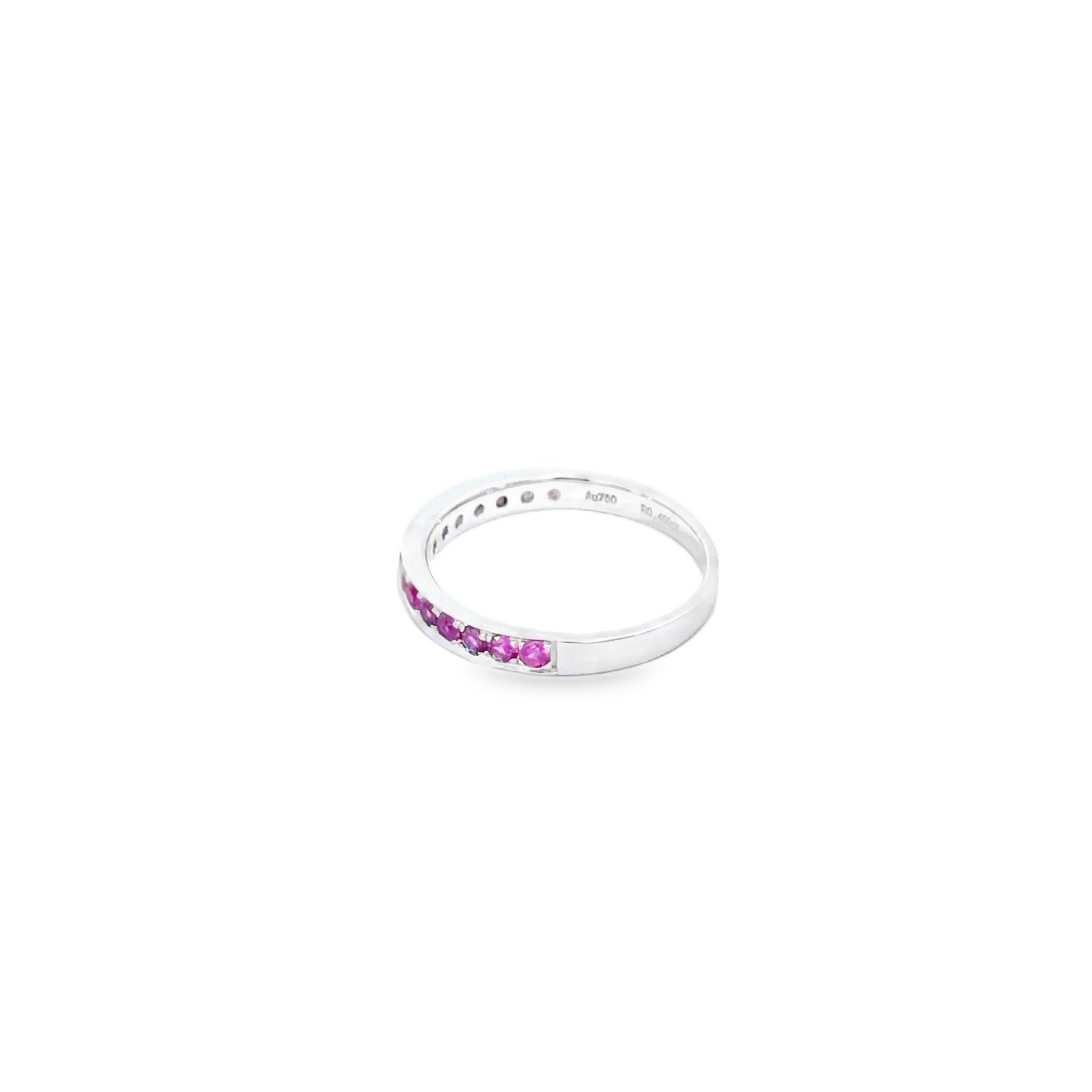 Red Ruby Eternity Ring · 18K White Gold