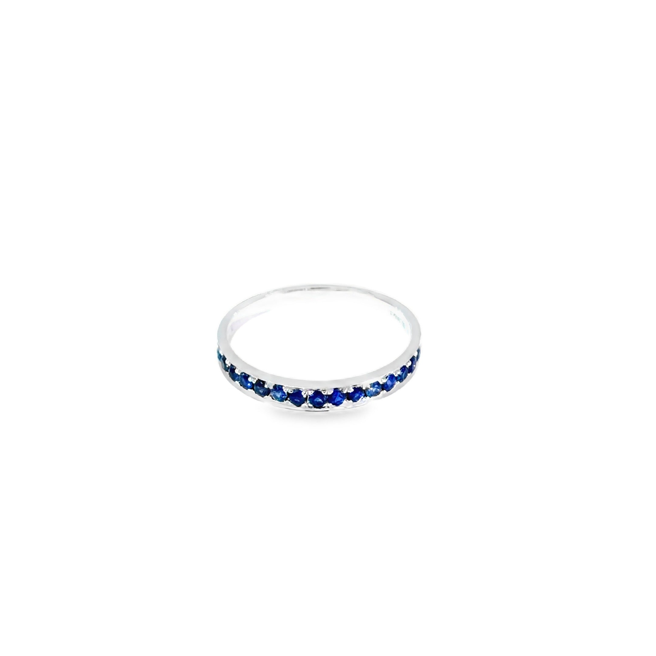 Royal Blue Sapphire Eternity Ring · 18K White Gold