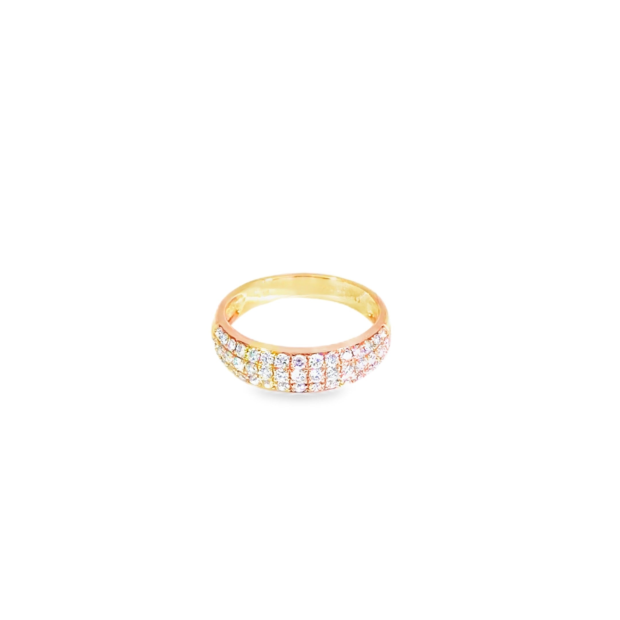 Multi-Row Diamond Band · 18K Yellow Gold