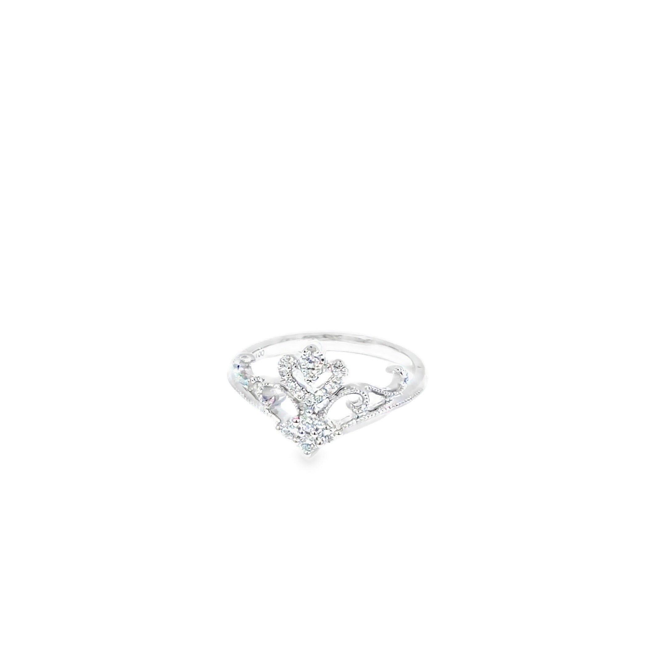 Diamond Crown Cocktail Ring · 18K White Gold