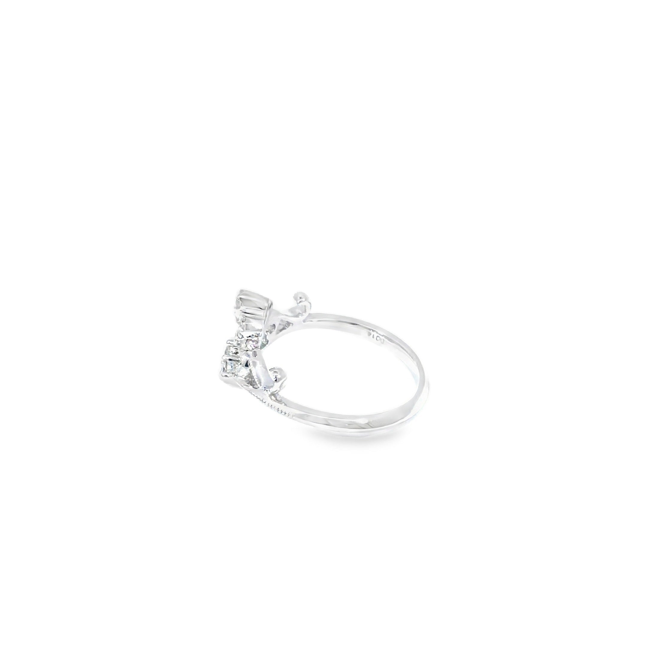 Diamond Crown Cocktail Ring · 18K White Gold