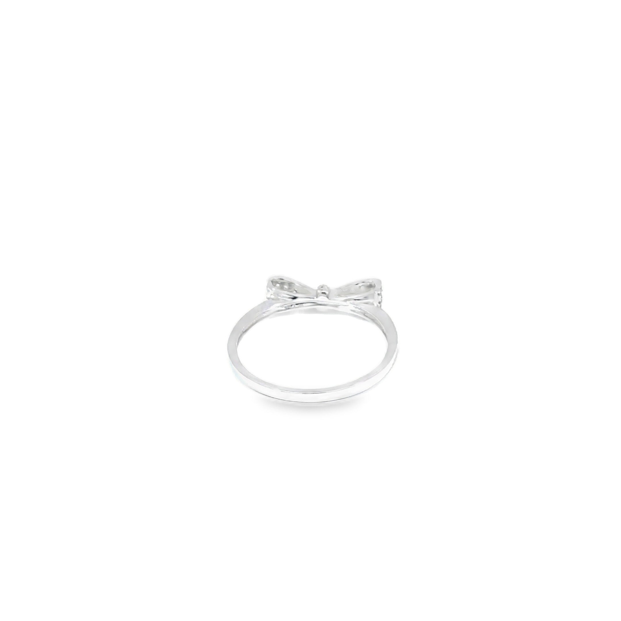 Diamond Pavé Bow Ring · 18K White Gold