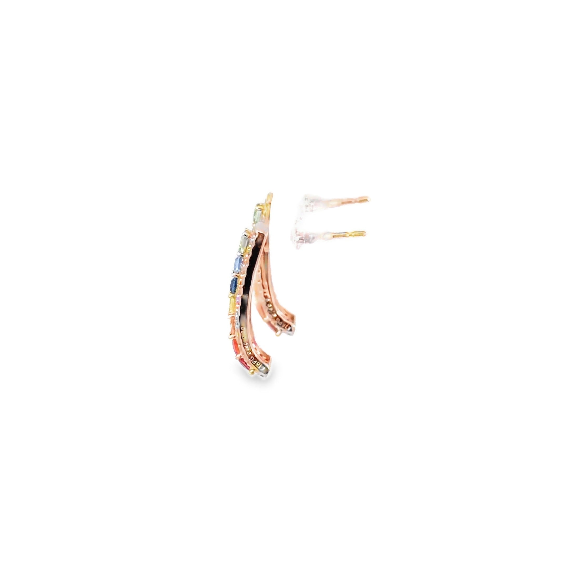 Multi-Colour Sapphire Hoop Earrings · 18K Rose Gold
