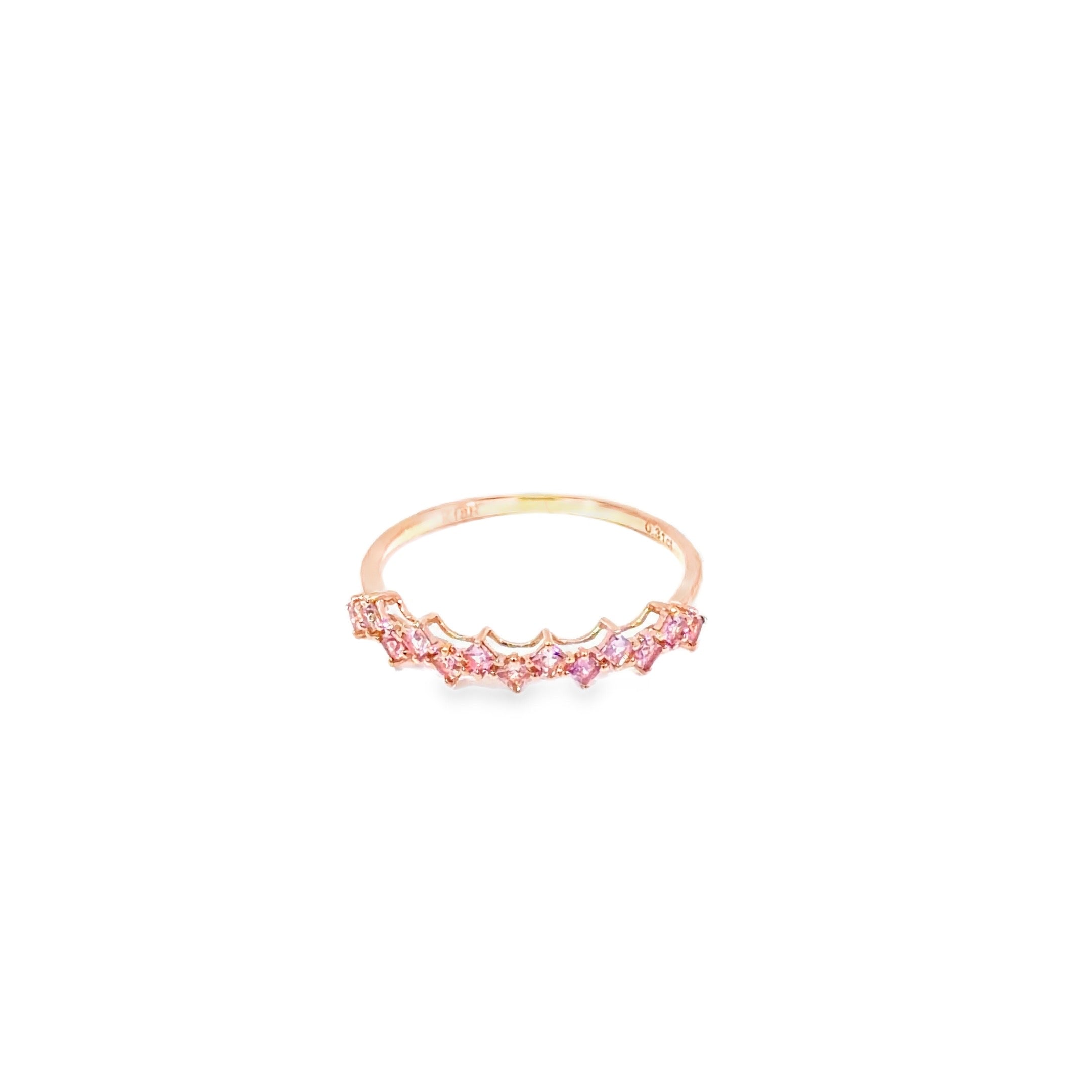 Pink Sapphire Curved Stacking Ring · 18K Rose Gold