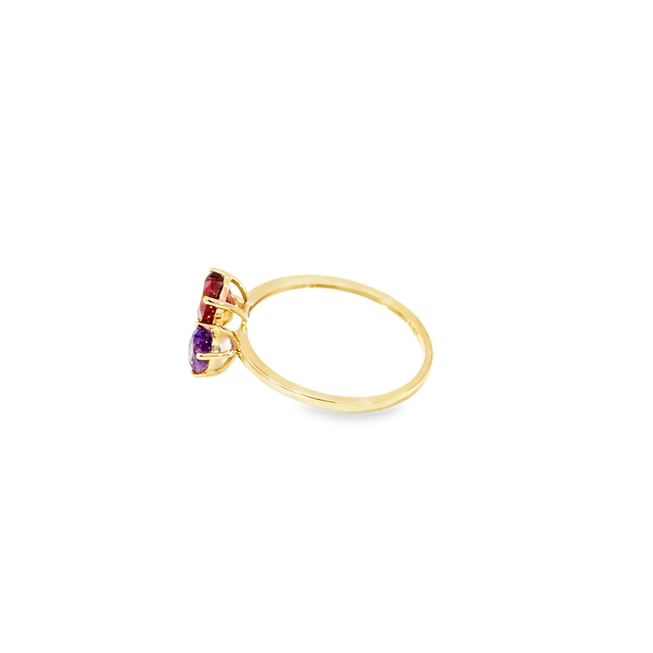 Garnet, Citrine & Amethyst Ring · 18K Yellow Gold