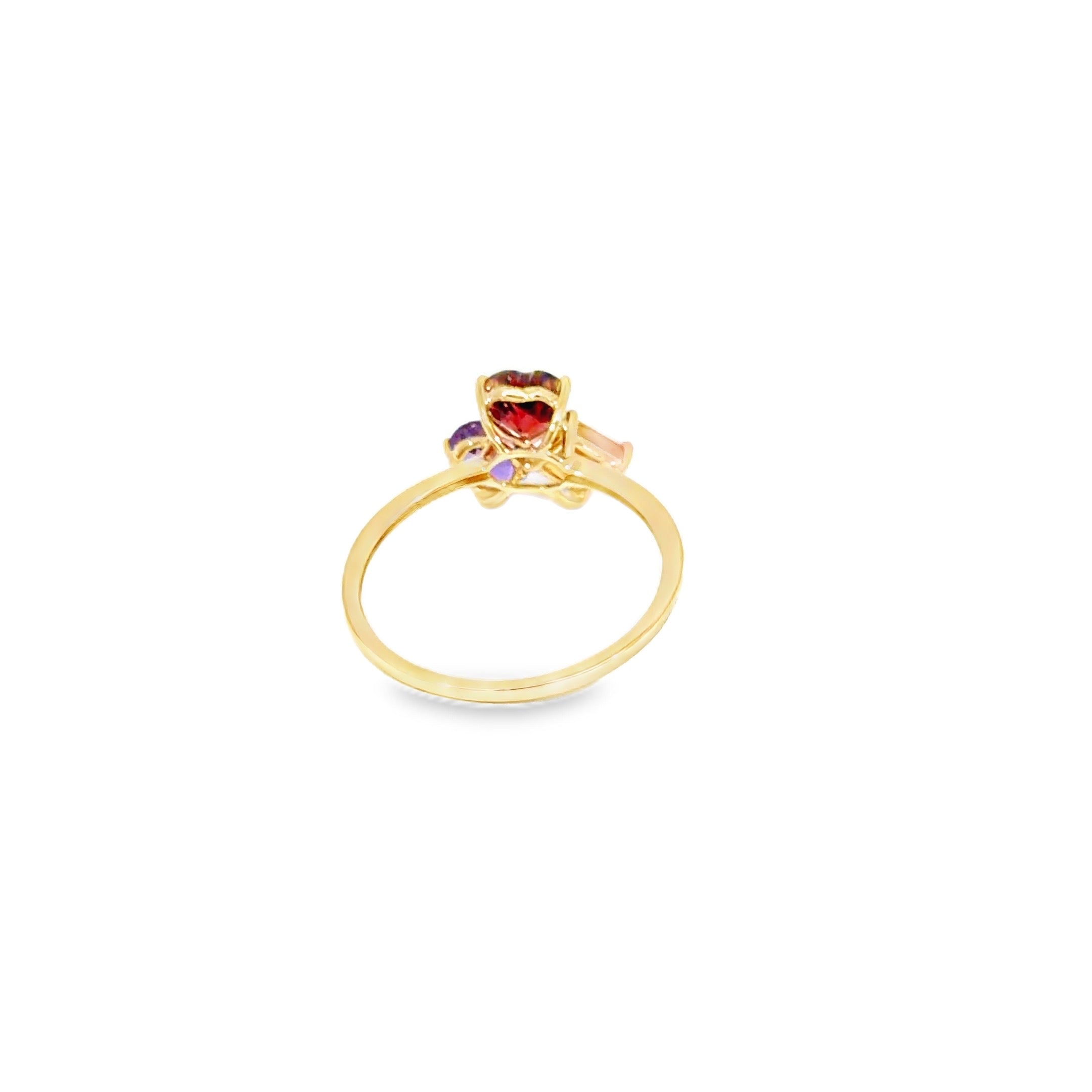 Garnet, Citrine & Amethyst Ring · 18K Yellow Gold